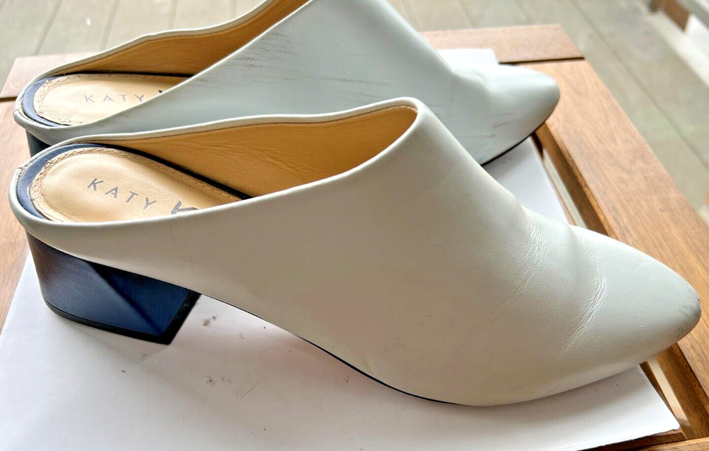 Katy Perry Gray and Blue Mule heel 2" Size US 8 Euro-38